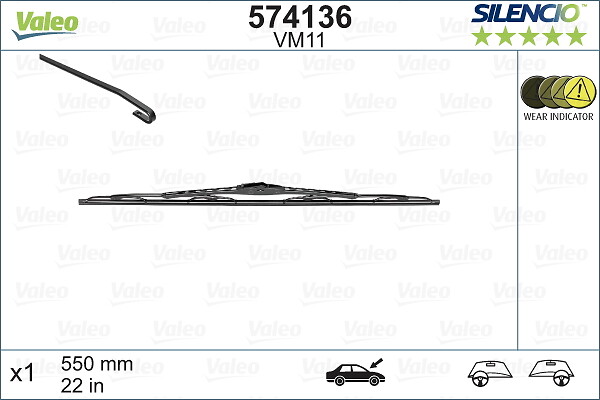 VALEO 1000058260 574136 - Ablaktörlő lapát